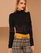 Pretty Girl Helanca neagra cu brosa si fundita la gat