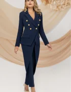 Pretty Girl Pantaloni bleumarin cu design tip lalea