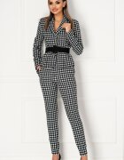 Pretty Girl Pantaloni conici office cu imprimeu pepit