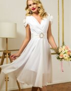 Pretty Girl Rochie de cununie ecru cu fir lurex si catarama pretioasa
