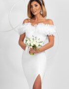 Pretty Girl Rochie de cununie ivoire cu umeri goi si volane