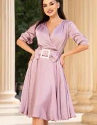 Pretty Girl Rochie de ocazie lila in clos cu cordon tip funda