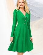 Pretty Girl Rochie de ocazie verde in clos cu guler ascutit