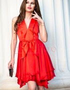 Pretty Girl Rochie de seara corai din tafta si satin