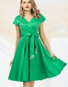 Pretty Girl Rochie eleganta verde in clos cu cordon detasabil