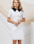 Pretty Girl Rochie office usor evazata din tesatura texturata din bumbac