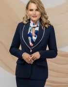 Pretty Girl Sacou elegant bleumarin cu perle la baza gatului