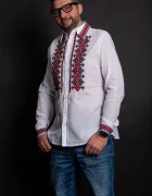 Traditional Camasa a barbati din bumbac Cosmin cu simbolul rombului