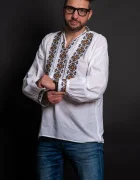 Traditional Ie a Bogdan de barbat cu broderie inspirata din portul popular