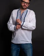 Traditional Ie a Cristian de barbat brodata cu simbolul rombului
