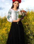 Traditional Ie a dama Agripina cu broderie verde