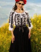 Traditional Ie a dama alba Domnica de inspiratie transilvaneana
