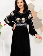 Traditional Ie a din vascoza neagra cu broderie florala