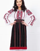 Traditional Ie a Gineta cu broderie rosie inspirata din motive populare