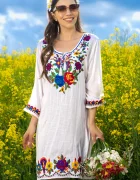 Traditional Rochie a Silvana din vascoza cu broderie florala