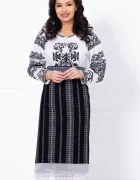 Traditional Set catrinta si brau brodate cu fir argintiu
