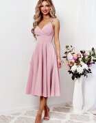 A&M Rochie baby doll midi bumbac roz pudra in clos retro TifaniW3