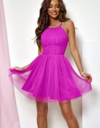 A&M Rochie baby doll scurta din tule roz fucsia SindiW