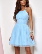 A&M Rochie baby doll scurta din tulle baby blue SindiW