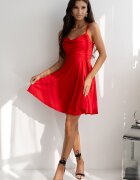 A&M Rochie baby doll scurta rosie cu bust tip corset ValeriaW2