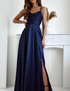 A&M Rochie de ocazie lunga bleumarin navy cu bust tip corset ValeriaW