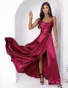 A&M Rochie eleganta lunga din satin burgundy bust tip corset ValeriaW3