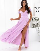 A&M Rochie eleganta lunga lila cu paiete vaporoasa Valentina2