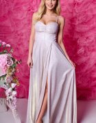 A&M Rochie lunga din glitter sampanie cu corset KareninaLux