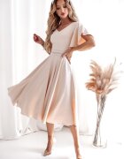 A&M Rochie midi din bumbac bej LunaW