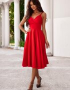 A&M Rochie rosie eleganta midi baby doll din bumbac retro in clos TifaniW3