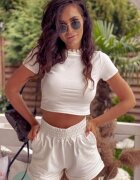 ADROM Trening dama casual alb cu pantaloni scurti Baucys