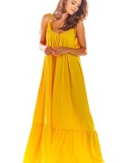 AWAMA Rochie de vara lunga galbena vaporoasa oversize Francina