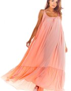 AWAMA Rochie de vara lunga roz pal vaporoasa oversize Francina