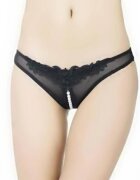  Chilot de dama dantela neagra si margelute Alessandra