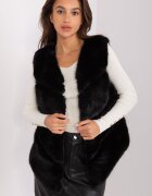 FactoryPrice Vesta dama midi din blana eco neagra asimetrica Odette