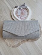  Geanta plic glitter argintiu Brightly