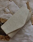  Geanta plic glitter auriu cu striatii Brightly