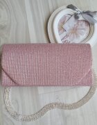  Geanta plic glitter roz pal Diamond