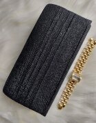  Geanta plic negru cu glitter Melia
