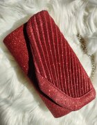  Geanta plic rosu cu glitter Zaina
