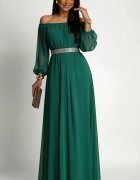 JojoFashion Rochie de ocazie din voal verde lunga Afrodita