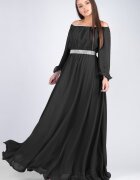 JojoFashion Rochie de ocazie lunga neagra din voal Cinderella