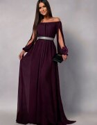 JojoFashion Rochie de ocazie vaporoasa lunga voal mov Afrodita