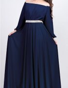 JojoFashion Rochie lunga din voal bleumarin Cinderella
