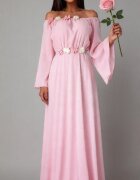 JojoFashion Rochie lunga din voal roz AngelD