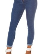 Koucla Blugi dama cu push up mulati albastri bumbac denim cu talia inalta Ruthie