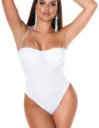 Koucla Body dama alb cu strasuri Siena