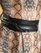 Koucla Curea dama din imitatie piele neagra lata cu snur Kalissy