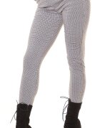 Koucla Pantaloni dama casual bronz in carouri mici Klasikinis
