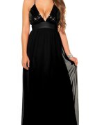 Koucla Rochie de seara lunga neagra cu paiete pe bust Sevda